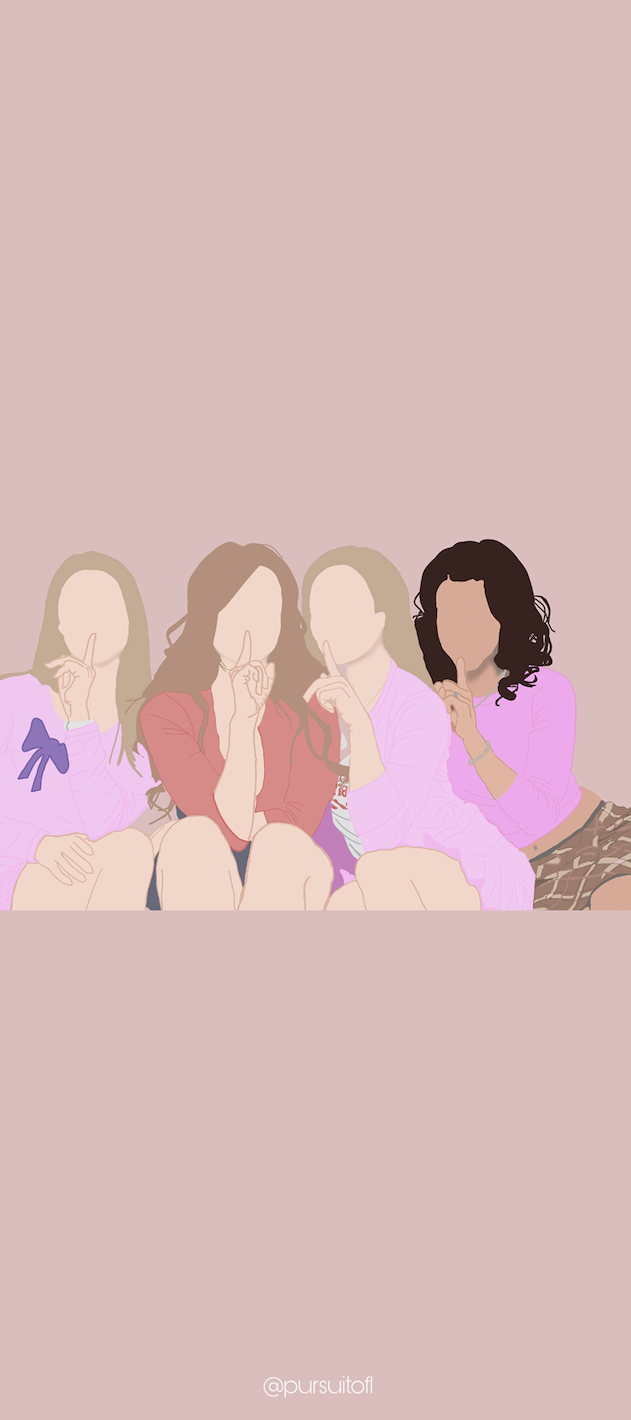Mean Girls Phone Wallpaper with Gretchen, Cady, Regina, and Karen