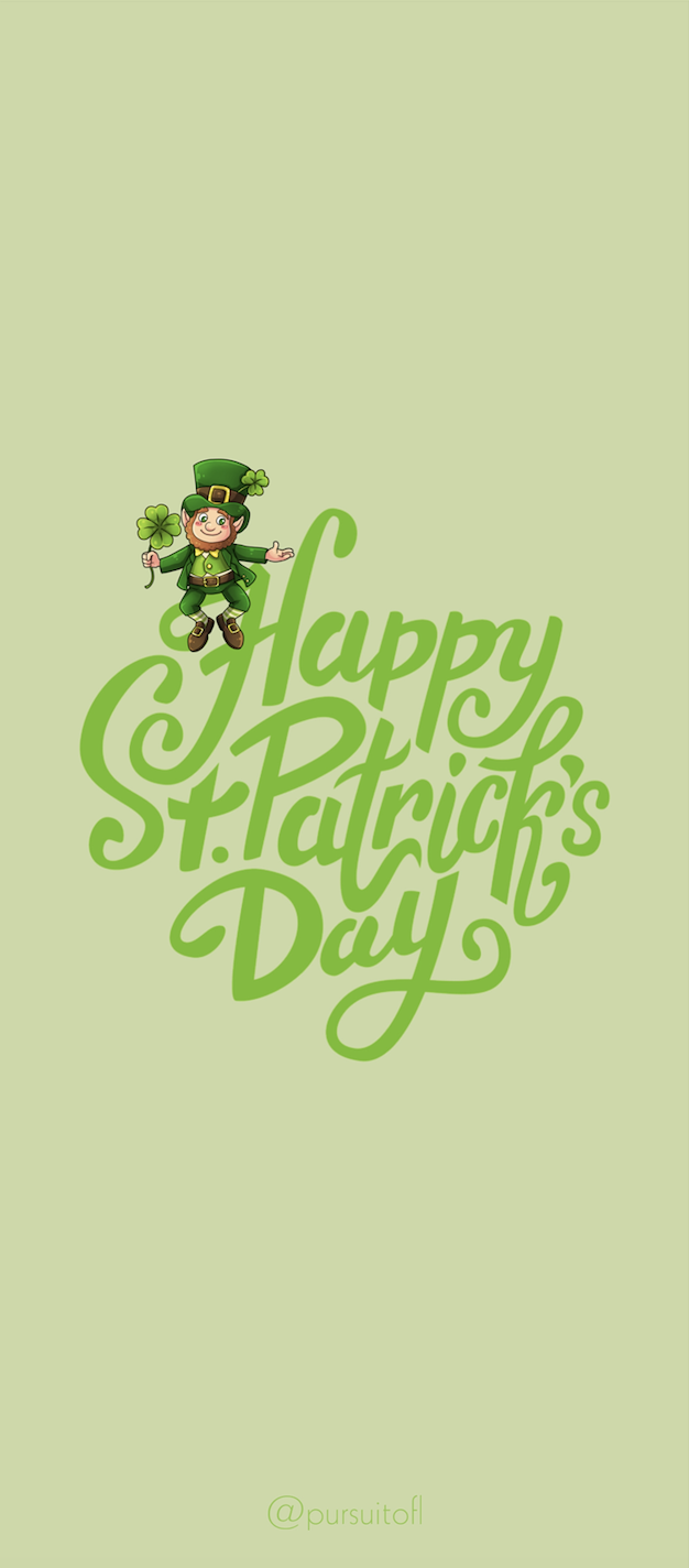 Green St. Patrick's Day Phone Wallpaper with Leprechaun