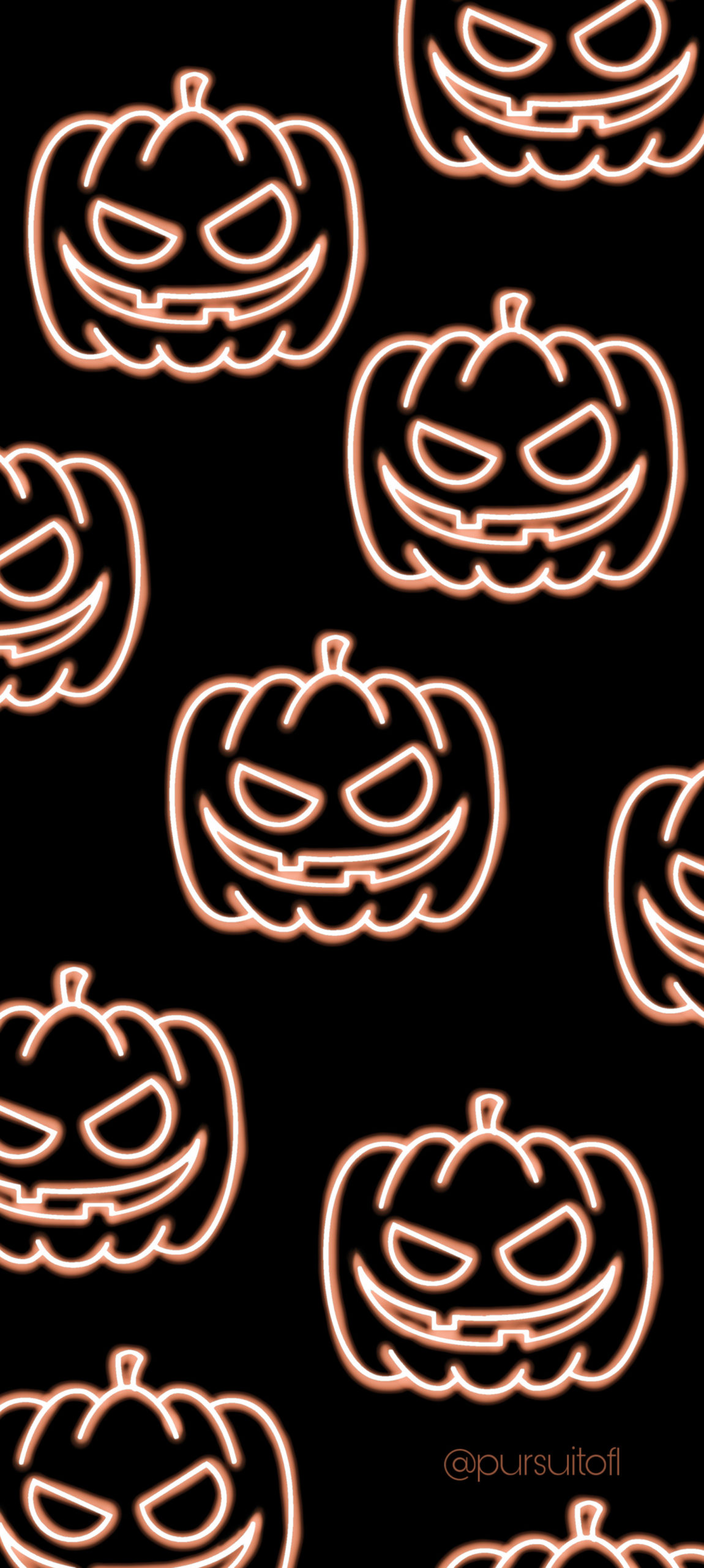 Black Phone Wallpaper with Orange Pumpkins