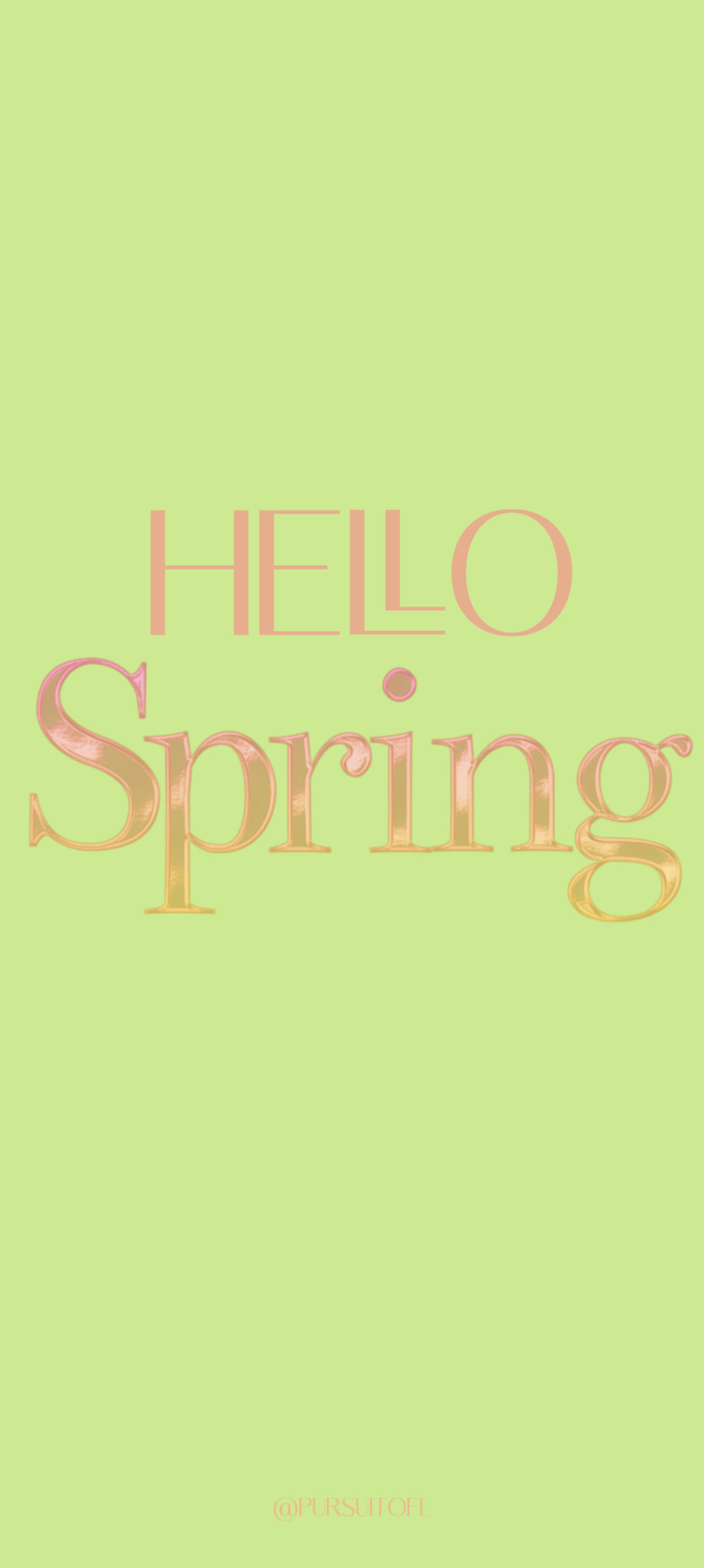 Green Phone wallpaper with Hello Spring text