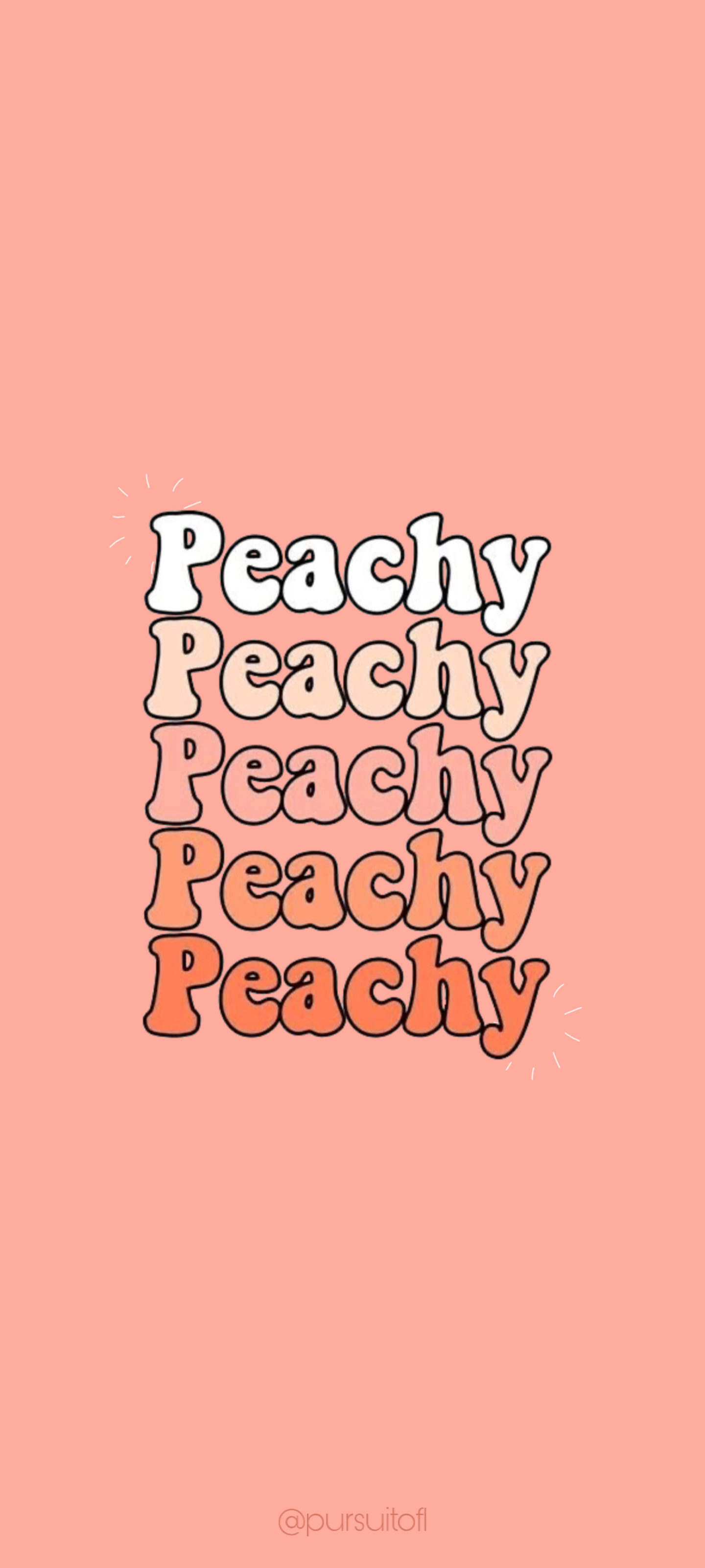 Peach color phone wallpaper with peachy text in multiple shades
