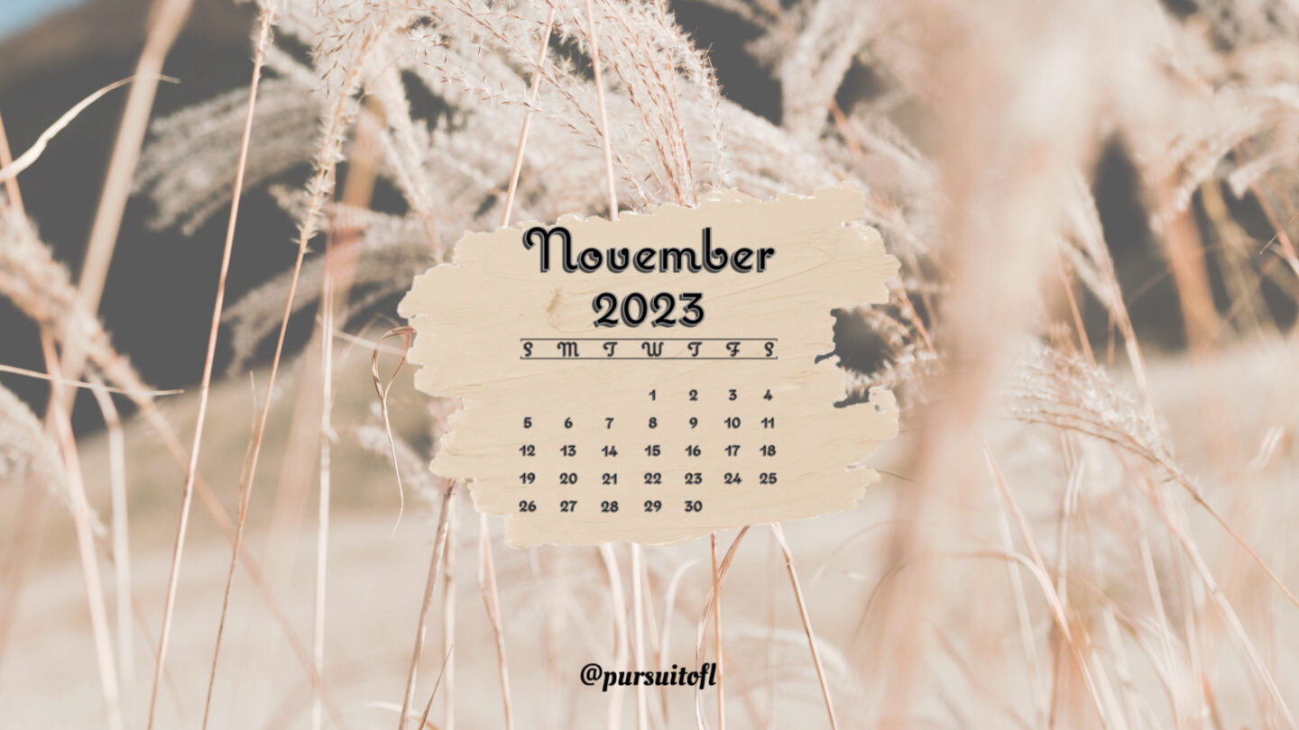 Fall Nature Desktop Wallpaper with November 2023 Calendar 