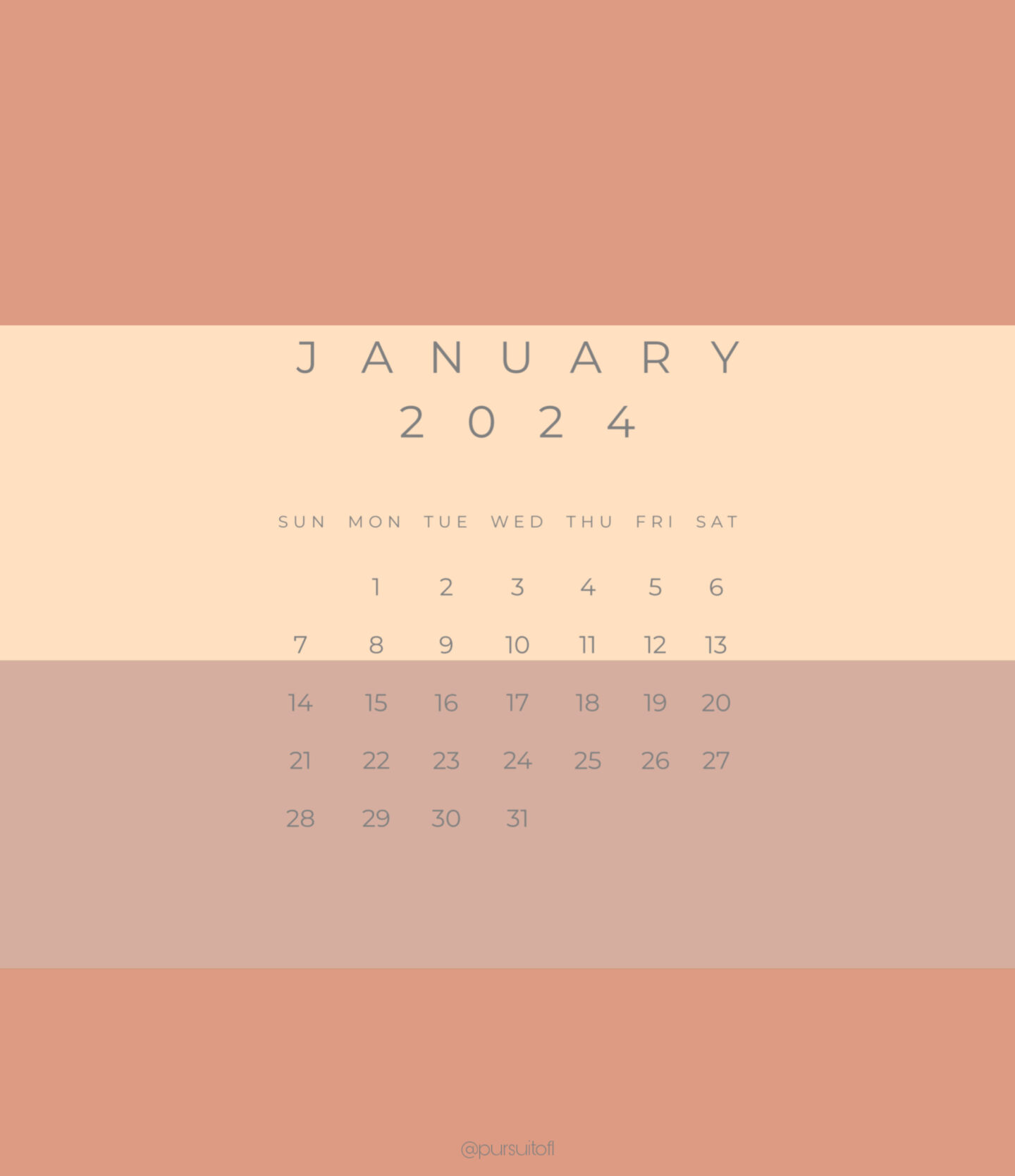 Neutral Color Block Tablet with January 2024 Calendar