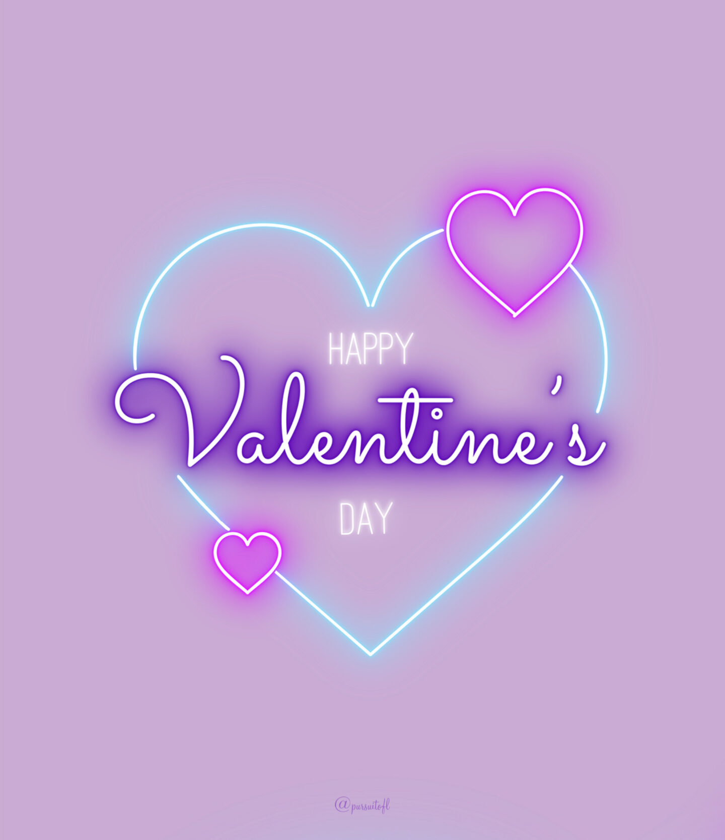 Purple Tablet Wallpaper with Happy Valentine's Day text and hearts; Valentine's Day Wallpaper