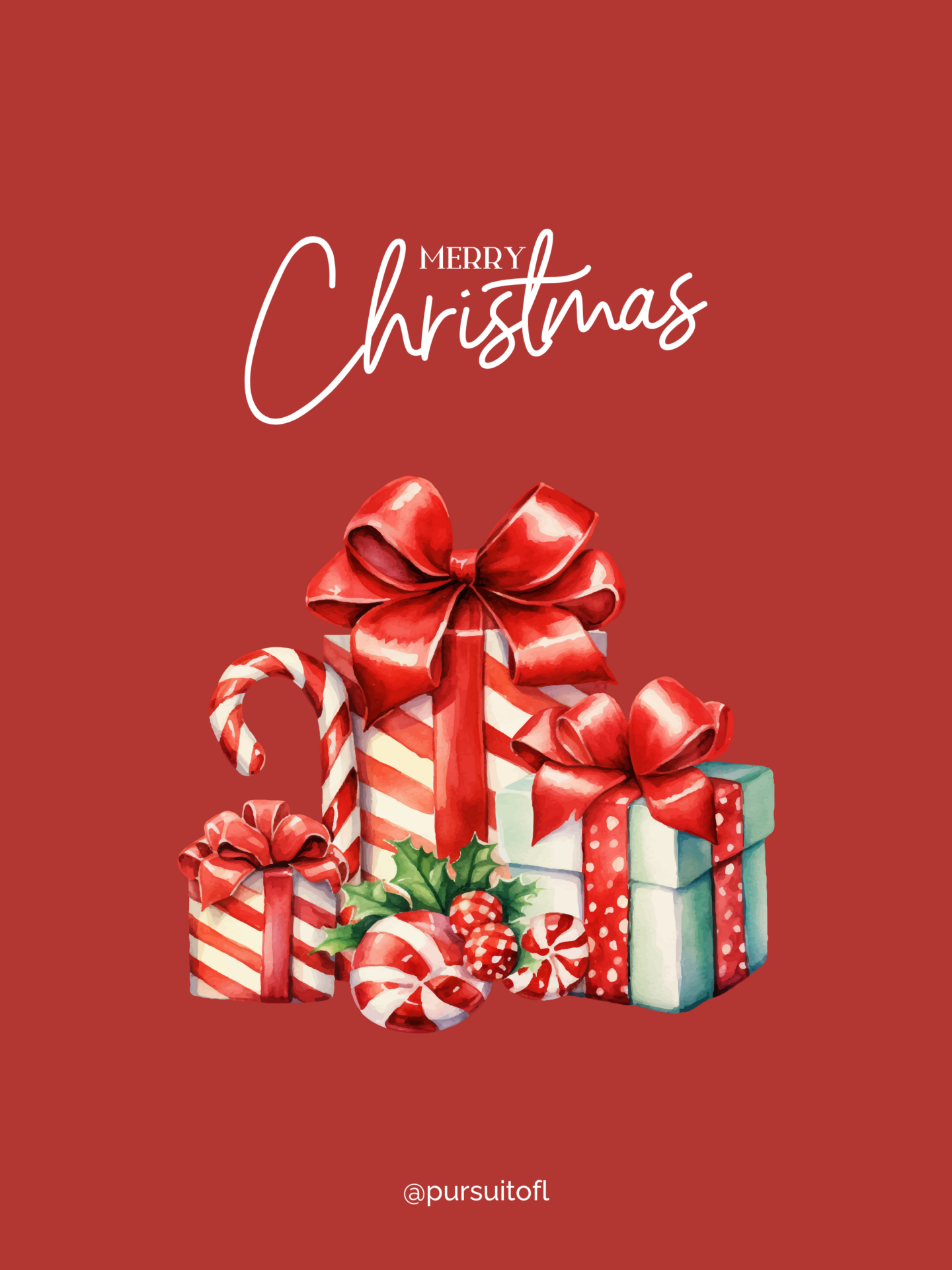 Festive red gift boxes and candy canes with ribbons, perfect for adding holiday cheer to your tablet.