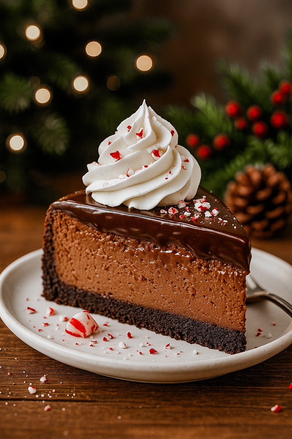 Holiday Peppermint Mocha Cheesecake