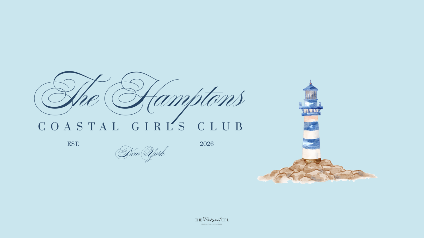 Hamptons Coastal Club lighthouse wallpaper with soft coastal blue background and watercolor lighthouse illustration, free nautical aesthetic wallpaper for desktop