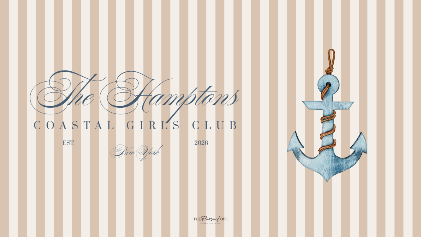 Hamptons Coastal Club anchor wallpaper with beige coastal stripes and watercolor nautical anchor illustration, neutral nautical wallpaper for desktop